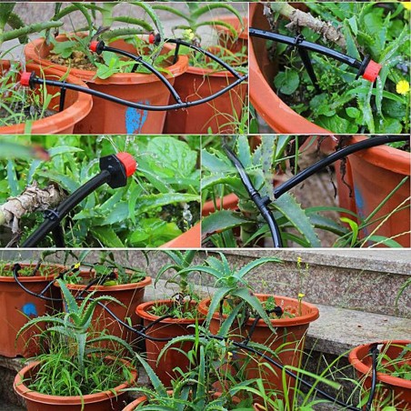 Lot de 100 têtes d'irrigation goutte-à-goutte réglables pour jardin, pelouse, pots de fleurs, système d'irrigation goutte-à-gout