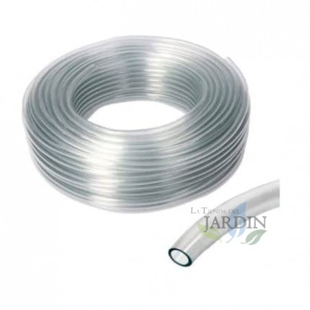 Transparent glass hose (7x10mm, 100m), PVC, -20º to +60º for liquid handling, gasoline, diesel, water, oil