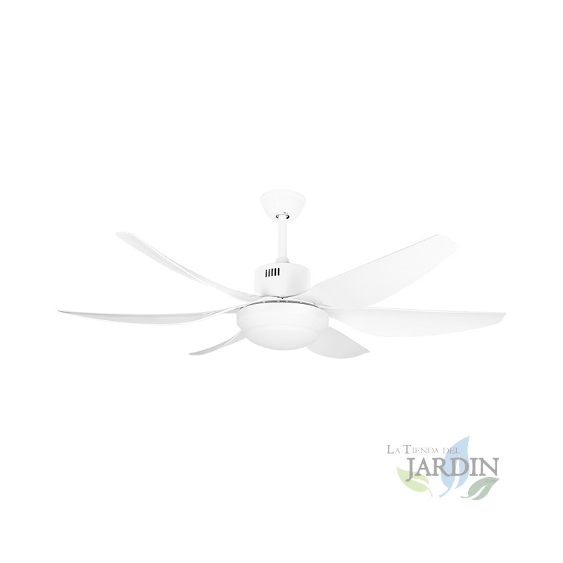 Ventilateur de plafond, 6 pales, télécommande, lumière LED 3 tons, 5 vitesses, minuterie, CP100138