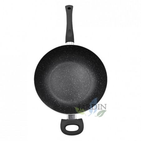 Wok anti-adhésif avec couvercle, woks de 20 cm