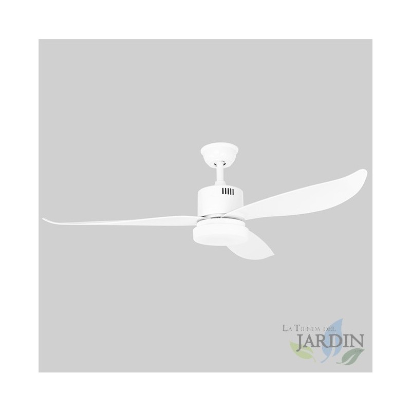 Deckenventilator mit LED-Licht, 3 Geschwindigkeiten, Fernbedienung, 60 W, Weiß.