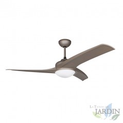 Deckenventilator mit Licht und Fernbedienung, Timer, braun.