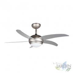 Ventilatore da soffitto con luce e telecomando, 5 pale, potenza 55 W e 3 velocità