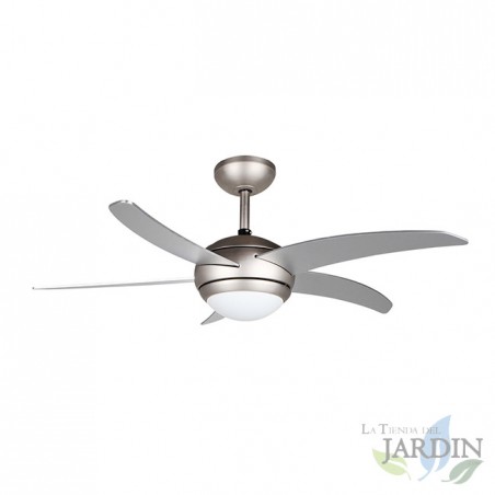 Ventilador de teto com luz e controle remoto, 5 pás, 55 W de potência e 3 velocidades