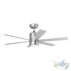 Ventilatore da soffitto con luce e telecomando, 6 pale, 65 W, 3 velocità.