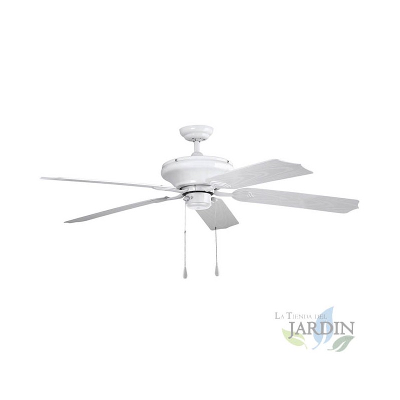 Ventilatore da soffitto per esterno Orbegozo, 5 pale, PVC, 3 velocità, 60 W, bianco. Ventilatore da soffitto per esterno Orbegozo, 5 pale, PVC, 3 velocità, 60 W, bianco.
