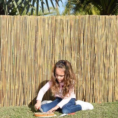 CAÑIZO BAMBÚ ENTERO JARDIN 1,5 x 5 m, útil para ocultación, delimitación o sombrajes.