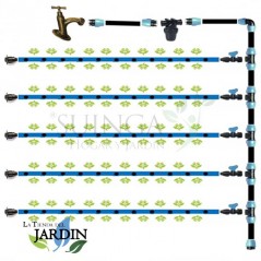 Set di Irrigazione a Goccia per Giardino fino a 100 m2.  Include tubo e accessori di installazione per il collegamento al rubine