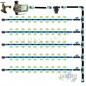 Kit de irrigação automática por gotejamento para jardins de até 100 m². Inclui tubulação e acessórios de instalação para conexão Kit de irrigação automática por gotejamento para jardins de até 100 m². Inclui tubulação e acessórios de instalação para conexão
