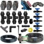 Kit de irrigação automática por gotejamento para jardins de até 100 m². Inclui tubulação e acessórios de instalação para conexão Kit de irrigação automática por gotejamento para jardins de até 100 m². Inclui tubulação e acessórios de instalação para conexão