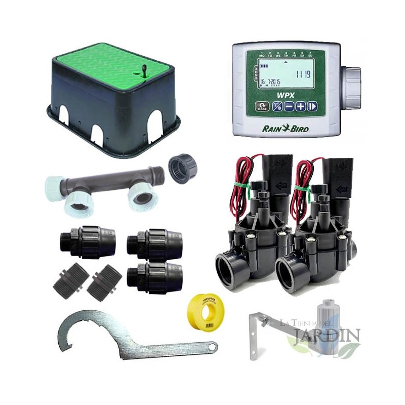 Kit di irrigazione automatica professionale Rain Bird a 2 zone da 9 V