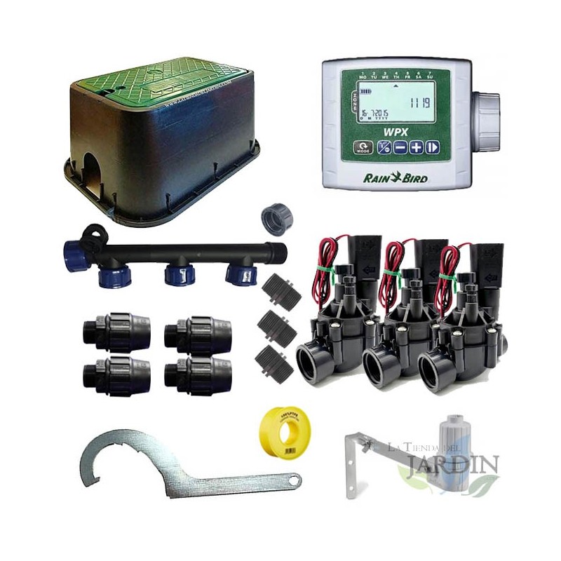 Kit di irrigazione automatica professionale Rain Bird a 3 zone da 9 V