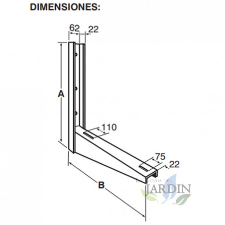 Conjunto de suportes externos para aparelhos de ar condicionado de 45 cm. Modelo ECO Medium.