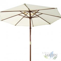 Parasol de jardin beige Ø2,5 mètres, mât de 3,8 cm, pour Patio, Jardin, Bar, Terrasse, Parasol