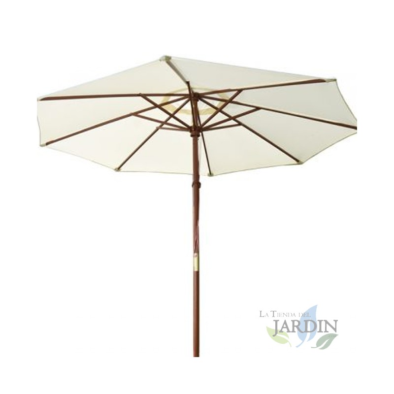 Parasol de jardin beige Ø2,5 mètres, mât de 3,8 cm, pour Patio, Jardin, Bar, Terrasse, Parasol