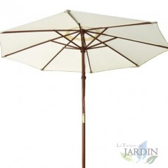 Sombrilla de jardin Beige Ø3,5 metros, poste 4,8 cm, para Patio, Jardin, Bar, Terraza, Parasol
