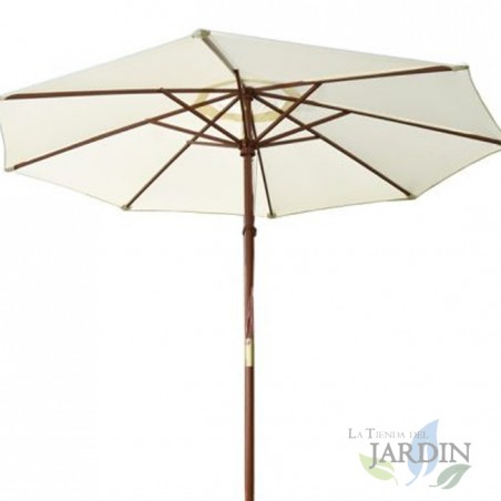 Parasol de jardin beige Ø3,5 mètres, mât 4,8 cm, pour Patio, Jardin, Bar, Terrasse, Parasol