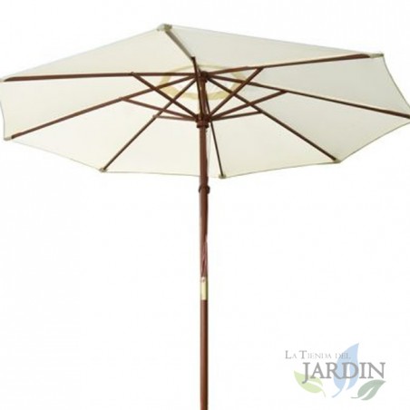 Sombrilla de jardin beige Ø3,5 metros | Poste 4,8 cm | Parasol de calidad superior para patio, jardin, terraza y bar
