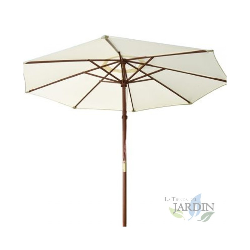 Guarda-sol de jardim bege Ø3,5 metros, haste de 4,8 cm, para pátio, jardim, bar, terraço, guarda-sol
