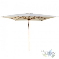 Parasol de jardin carré beige 3 mètres, mât 4,8 cm, pour Patio, Jardin, Bar, Terrasse, Parasol