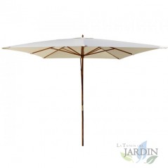  Sonnenschirm quadratisch beige 3 Meter, Stock 4,8 cm, für Terrasse, Garten, Bar, Terrasse, Sonnenschirm