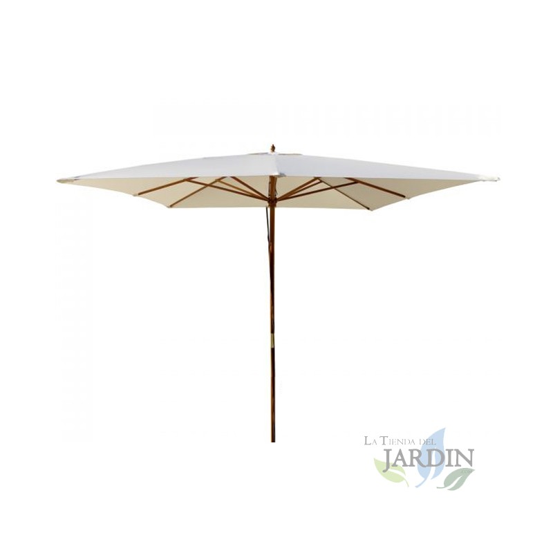 Parasol de jardin carré beige 3 mètres, mât 4,8 cm, pour Patio, Jardin, Bar, Terrasse, Parasol