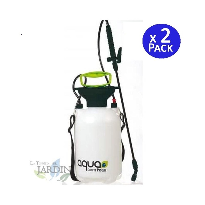 Pack of 2 x 5-liter manual sprayers with lance and handle. Recommended for gardens 50 to 250 m2.