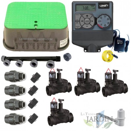 Kit d'arrosage automatique professionnel Orbit Irrigation 24V, 4 Zones d'Irrigation pour tuyaux de 32mm