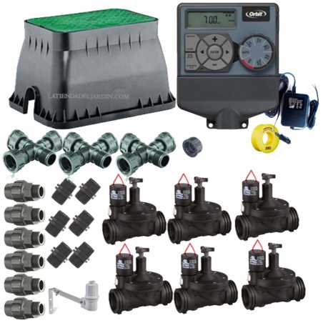 Pack d'IRRIGATION AUTOMATIQUE Orbit Irrigation 24V, 6 Zones d'Irrigation