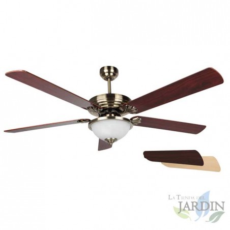 Orbegozo 142cm Ceiling Fan with Remote Control | 5 Reversible Blades | LED Light | 3 Speeds | Ideal for Living Rooms