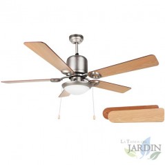  Orbegozo Deckenventilator mit 5 Wendeflügeln, 120 cm Durchmesser, leicht, Edelstahl.
