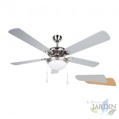  Orbegozo Deckenventilator mit Licht, 5 Wendeflügel, 132 cm Durchmesser, 3 Geschwindigkeiten.