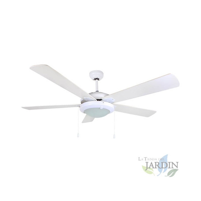 Ventilateur de plafond Orbegozo avec lumière, 5 pales, 132 cm, 60W, 3 vitesses, blanc, CP82132