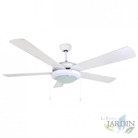 Ventilateur de plafond Orbegozo avec lumière, 5 pales, 132 cm, 60W, 3 vitesses, blanc, CP82132