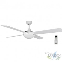 Orbegozo Deckenventilator mit Licht und Fernbedienung, 4 Flügel, weiß.
