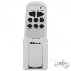 Ventilatore da soffitto Orbegozo con luce e telecomando, 4 pale, bianco.