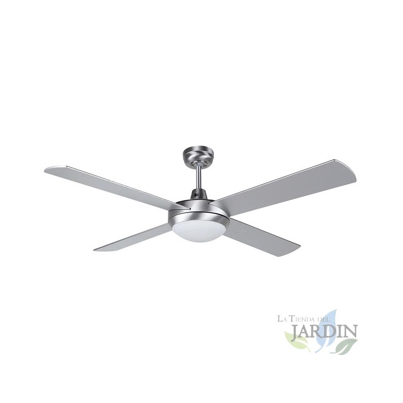 Ventilatore da soffitto Orbegozo con luce, telecomando, argento. Ventilatore da soffitto Orbegozo con luce, telecomando, argento.