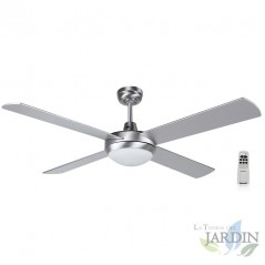 Ventilateur de plafond Orbegozo avec lumière, télécommande, argent, CP77132