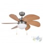 Ventilatore da soffitto con luce, 3 velocità, 6 pale in legno, 50W. Ventilatore da soffitto con luce, 3 velocità, 6 pale in legno, 50W.