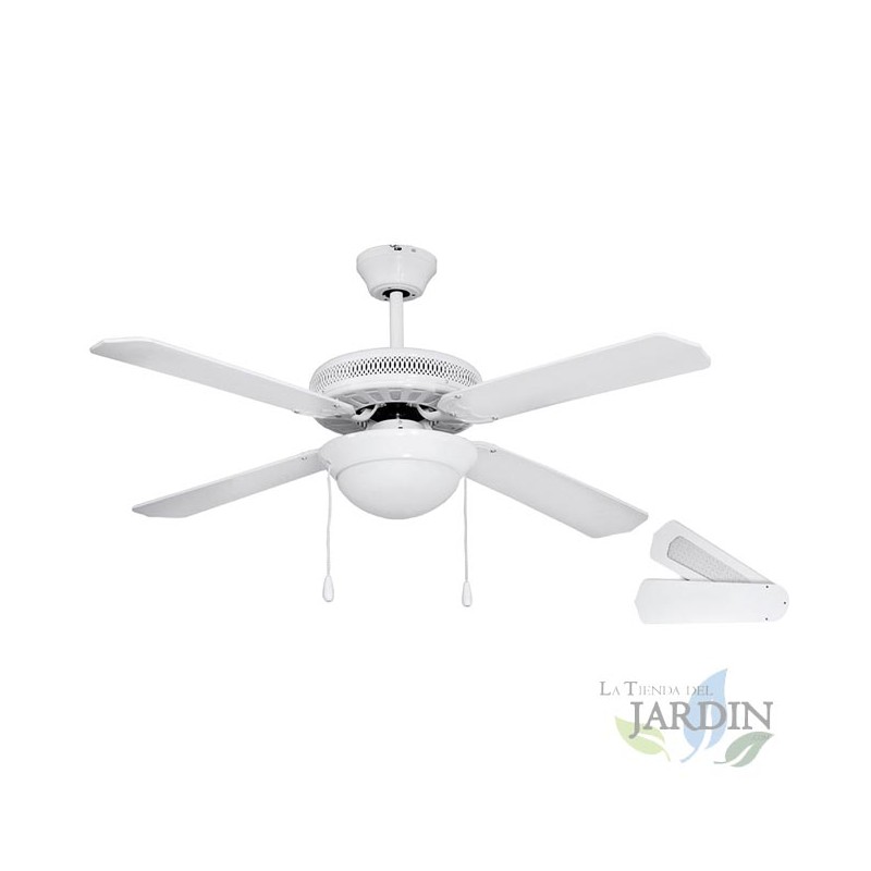 Ventilateur de plafond Orbegozo avec lumière, 4 pales, 132 cm, 3 vitesses, 60 W, blanc, CP25132B Ventilateur de plafond Orbegozo avec lumière, 4 pales, 132 cm, 3 vitesses, 60 W, blanc, CP25132B
