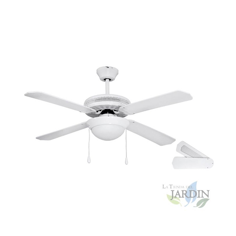 Ventilateur de plafond Orbegozo avec lumière, 4 pales, 132 cm, 3 vitesses, 60 W, blanc, CP25132B