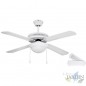 Ventilador de techo Orbegozo con luz, 4 palas, diámetro 132 cm, 3 velocidades, 60 W, blanco