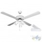 Ventilateur de plafond Orbegozo avec lumière, 4 pales réversibles, blanc, CT35132B