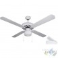 Orbegozo ceiling fan with light, 4 reversible blades, white, 60W.  Orbegozo ceiling fan with light, 4 reversible blades, white, 60W.