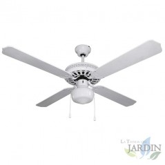 Ventilador de Techo Orbegozo con luz 132cm | 4 aspas reversibles | Blanco | 60W | lámpara integrada