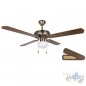 Orbegozo ceiling fan with light 60W | 4 reversible blades | Antique gold finish | 3 speeds