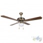 Ventilador de teto Orbegozo com luz | 4 pás reversíveis | Acabamento em ouro antigo | 60W | Iluminação incluída