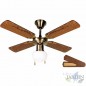 Ventilatore da soffitto con luce, potenza 50 W, diametro 105 cm, 4 pale reversibili, oro antico Ventilatore da soffitto con luce, potenza 50 W, diametro 105 cm, 4 pale reversibili, oro antico