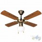 Ventilatore da soffitto con luce, potenza 50 W, diametro 105 cm, 4 pale reversibili, oro antico Ventilatore da soffitto con luce, potenza 50 W, diametro 105 cm, 4 pale reversibili, oro antico