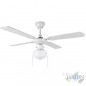 Ventilador de techo Orbegozo con luz, 4 palas reversibles, 3 velocidades, blanco